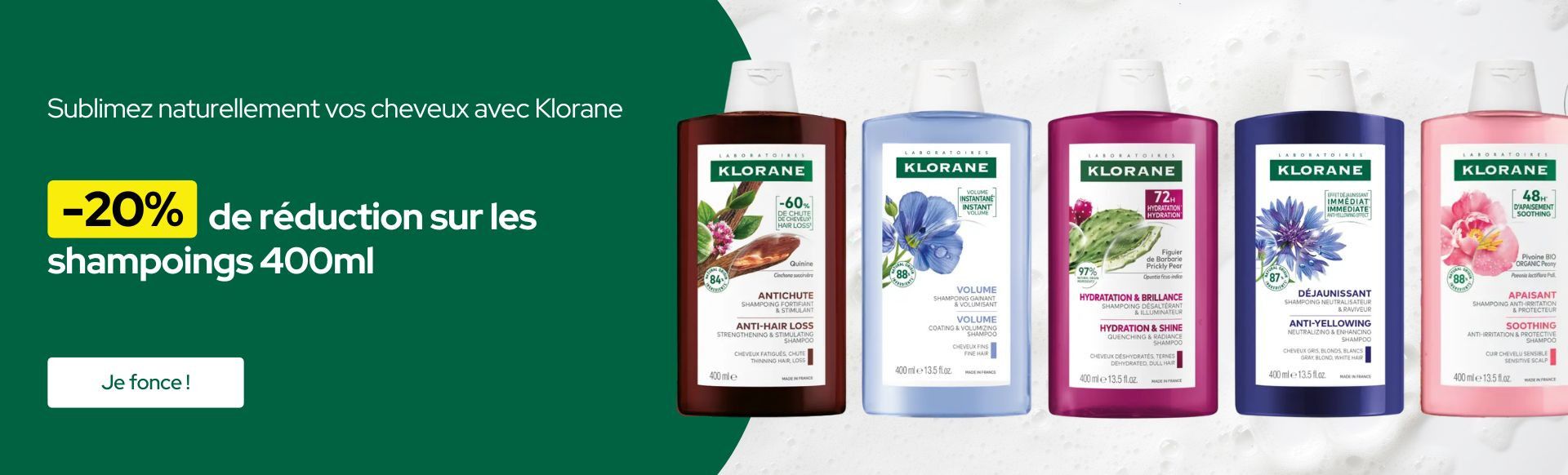 Klorane : Réduction sur les shampoings 400ml