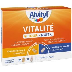 Alvityl Vitalité Jour-Nuit - 11 vitamines, 6 minéraux - Energie + Sommeil de qualité