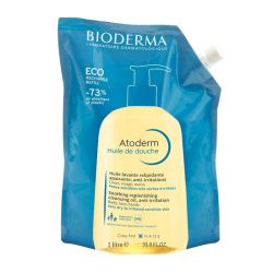 Bioderma Atoderm Huile de Douche Peaux Sèches Atopiques Visage & Corps - Éco-Recharge 1 Litre