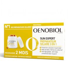 Oenobiol Sun Expert Préparateur Solaire 3 en 1 Triple action - 2x30 capsules - Protection, hâle et anti-âge