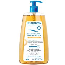 Neutraderm Gel Douche Surgras Dermo-Protecteur 1 L - Nettoie, apaise, hydrate et protège du dessèchement