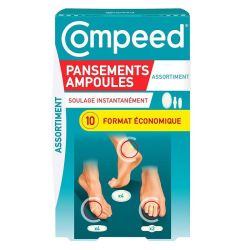 Compeed Assortiment Pansements Ampoules - 3 Tailles - 10 Unités