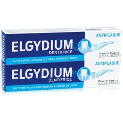 Elgydium Dentifrice Anti-Plaque - Lot de 2 x 75 ml - Hygiène Dentaire Quotidienne